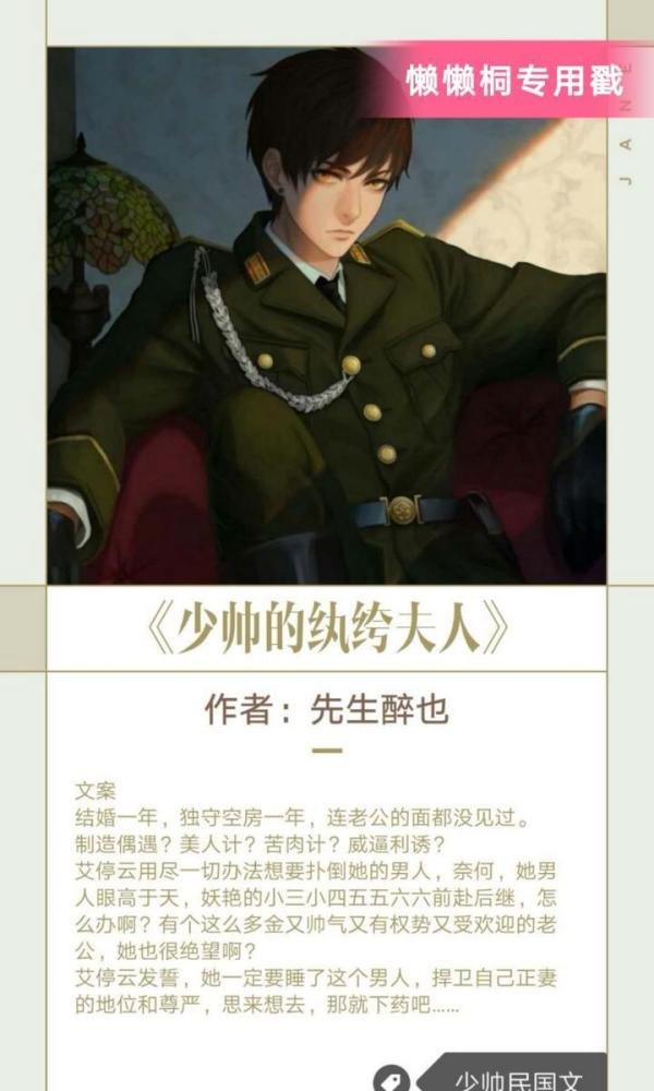 小说推文「少帅民国合集」