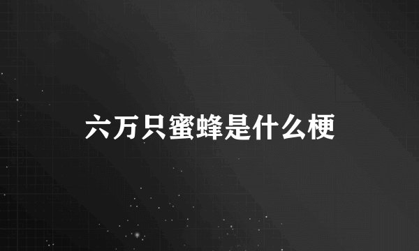 六万只蜜蜂是什么梗