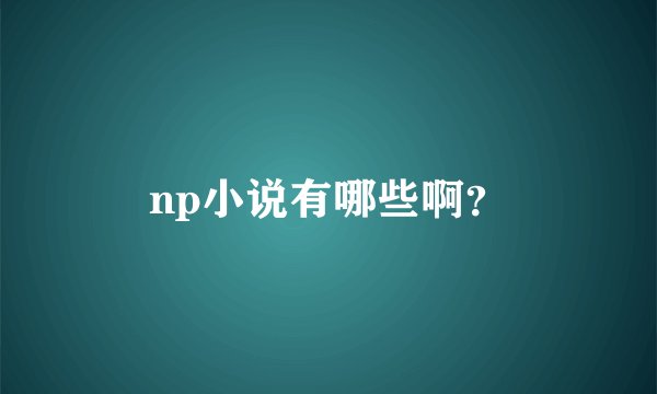 np小说有哪些啊？