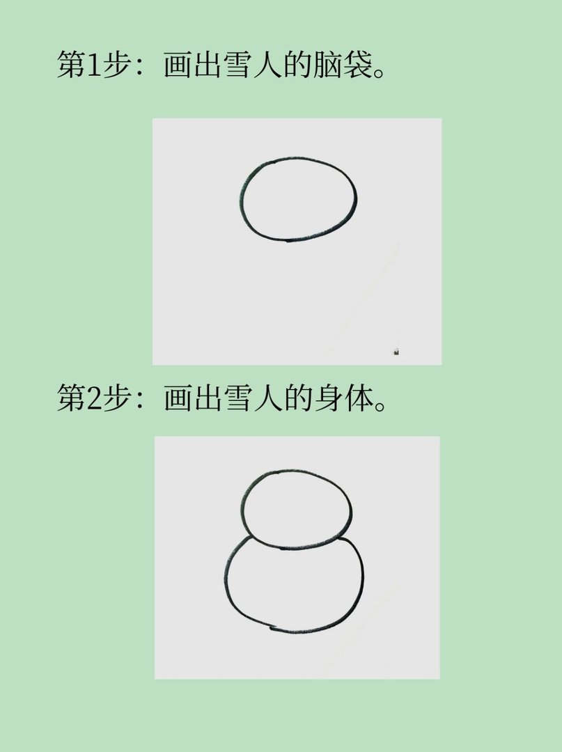 可爱简笔画图片大全雪人的画法图解