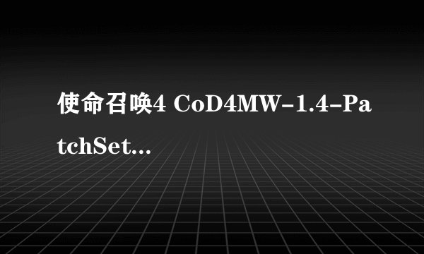 使命召唤4 CoD4MW-1.4-PatchSetup.exe是干嘛的