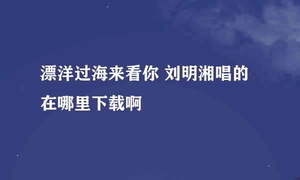 漂洋过海来看你 刘明湘唱的在哪里下载啊