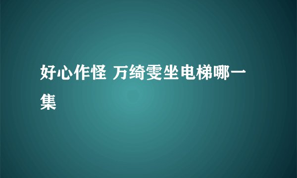 好心作怪 万绮雯坐电梯哪一集