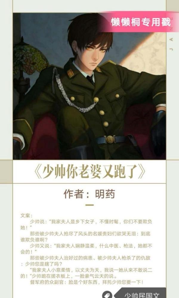 小说推文「少帅民国合集」