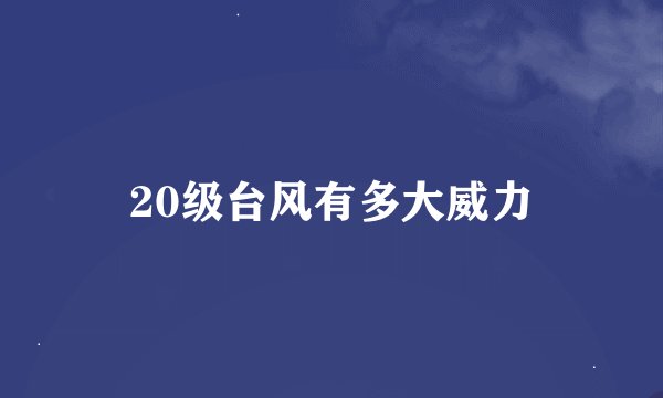 20级台风有多大威力