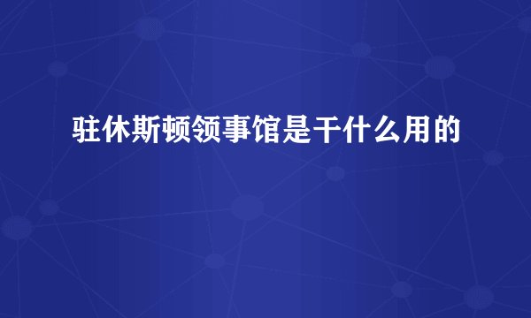 驻休斯顿领事馆是干什么用的