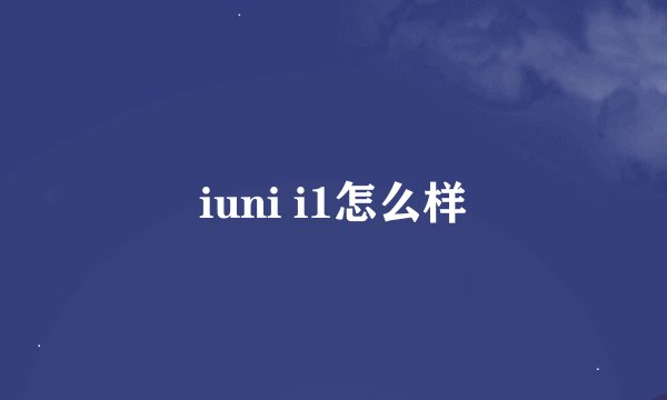 iuni i1怎么样