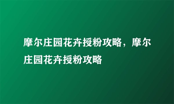摩尔庄园花卉授粉攻略，摩尔庄园花卉授粉攻略