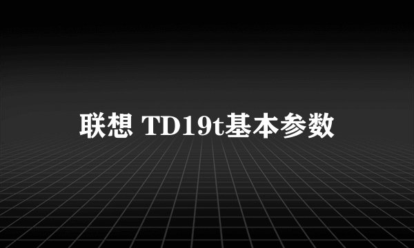 联想 TD19t基本参数