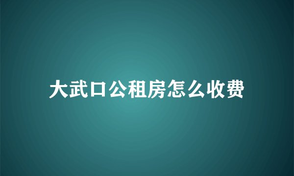 大武口公租房怎么收费