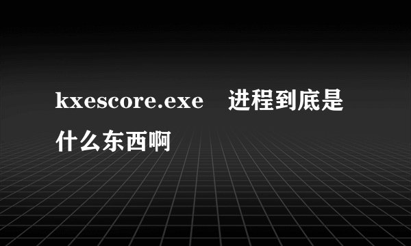 kxescore.exe 进程到底是什么东西啊