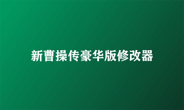 新曹操传豪华版修改器